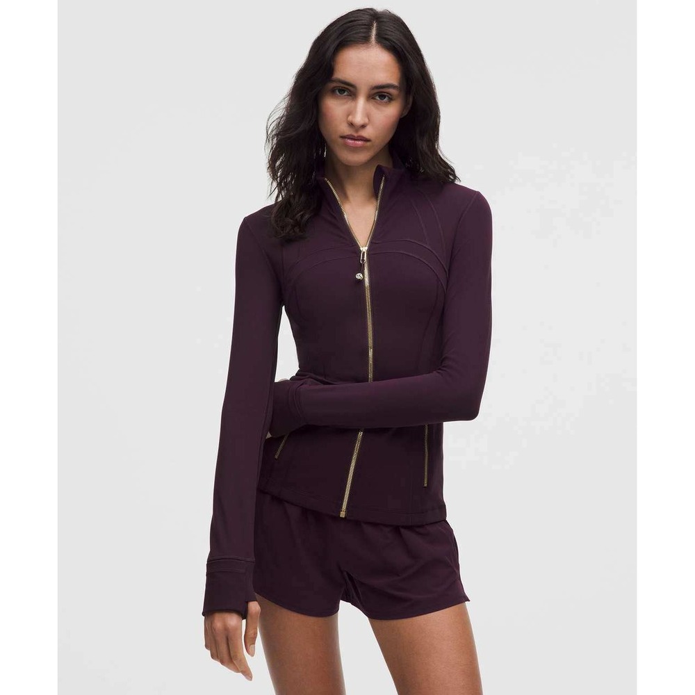 Lululemon Womens Define Jacket Nulu Black Plum Gold Size 8 LW3ID8S NWT